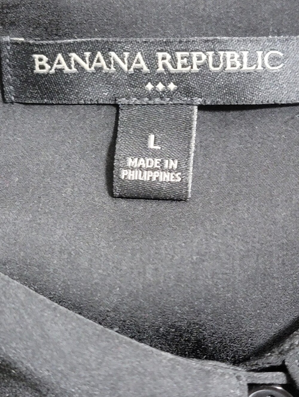 Banana Republic black sleeveless button down shirt women's size large collared - Picture 5 of 7